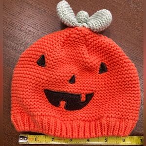 Orange Pumpkin Knit Beanie